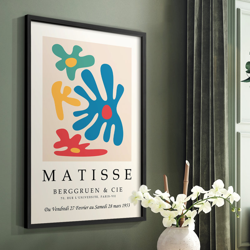 Impression encadrée Matisse Cccxxiii - Bois massif, Noir, H 20 po x l 16 po