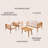 Thom Modern 4-Piece Teak Brown Acacia Wood Outdoor Patio Conversation Set with Loveseat, Chairs, Coffee Table & Removable Beige Cushions-171632291