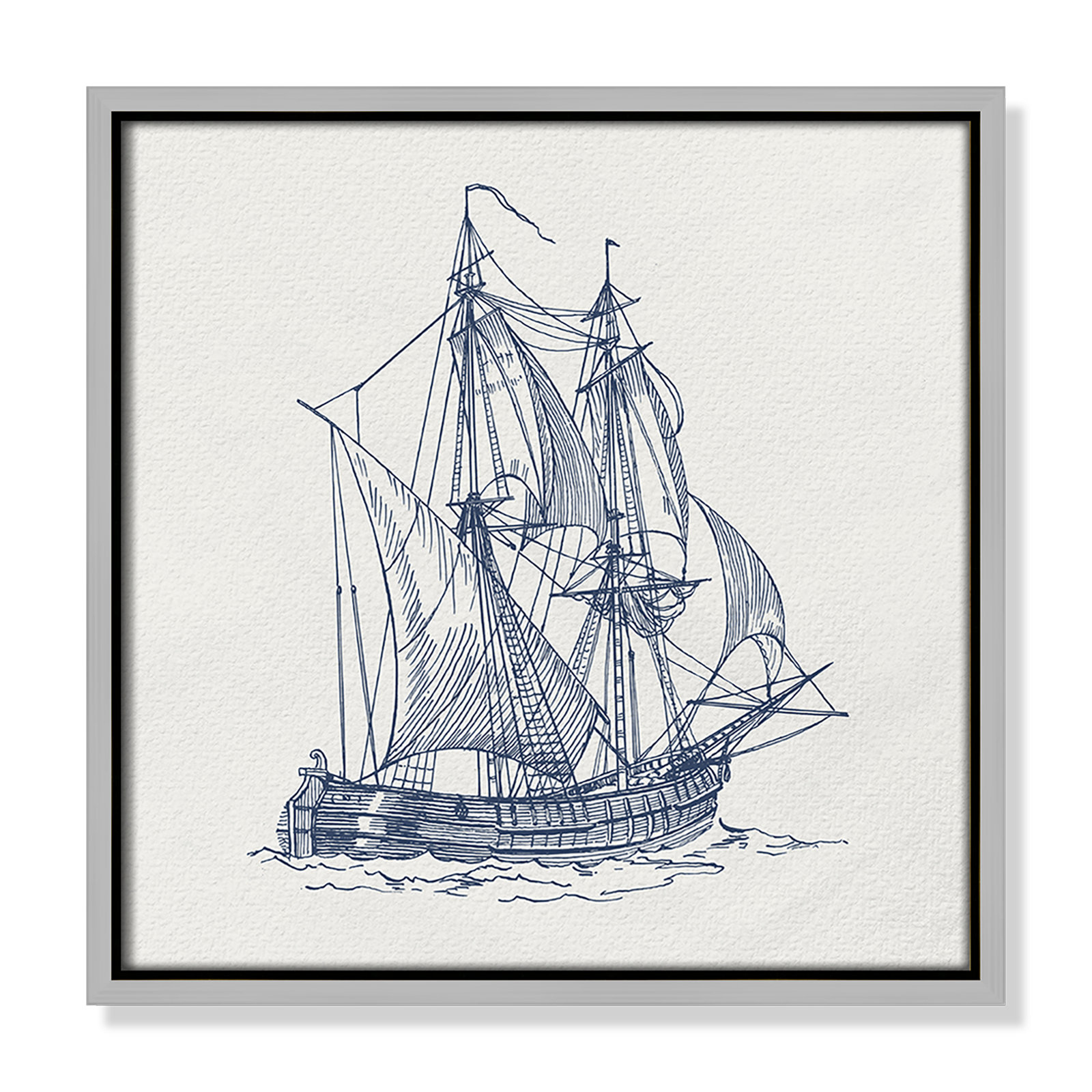 Into the Sea Collection "Into the Sea I" Print, Silver, 13.5" H x 13.5" W