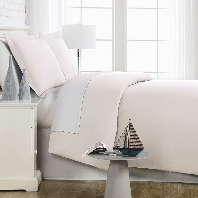 Ensemble de housse de couette en os de Southshore Fine Linens, Housse de couette double / grand + 2 taies décora, Os