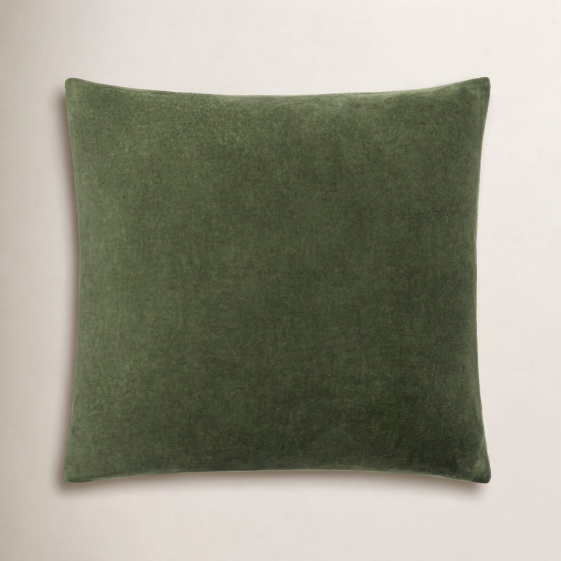 Coussin en coton Denny, Inférieur, Vert, Square 22"