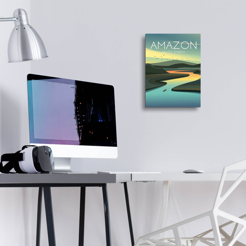 «Amazon» par Omar Escalante, art mural en verre acrylique, 16 po x 24 po, H 16 po x l 12 po x P 0,13 po
