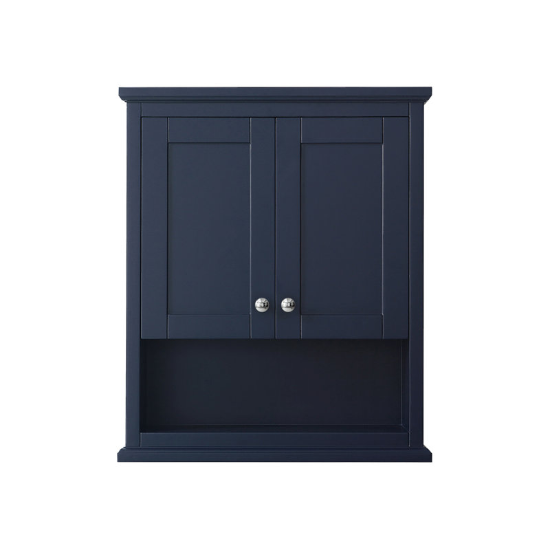 Avery 30" Dark Blue Wood Wall-Mounted Bathroom Cabinet