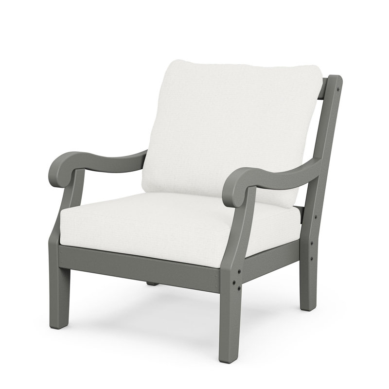 Birch Lane Verlyn 3-Piece Deep Seating Set, Natural Linen Cushion/Slate Gray Frame