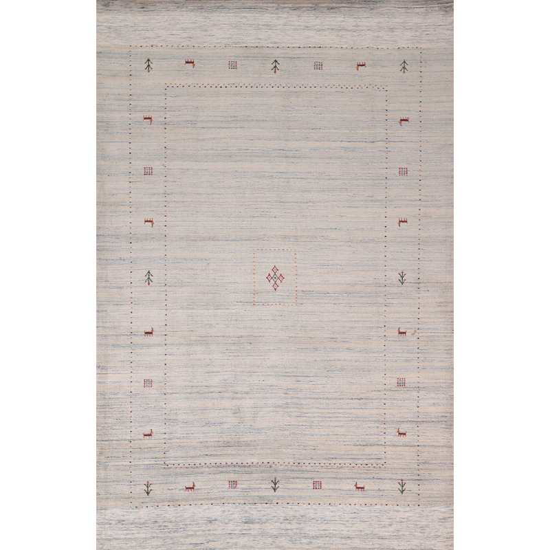 Tapis indien fait à la main de style tribal Gabbeh 7 x 10