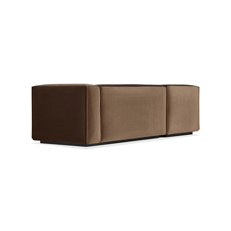 Cleon Modular Sectional, Coffee Velvet Polyester Blend, Right Hand Facing