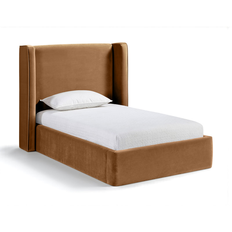 Kendall Wanaque Velvet Upholstered Bed, Saddle Velvet, Twin