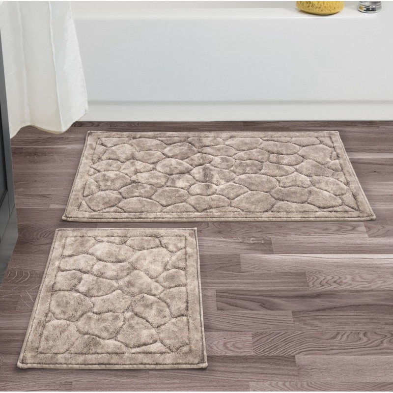 Ensemble de 2 tapis de bain Millgrove, Brun