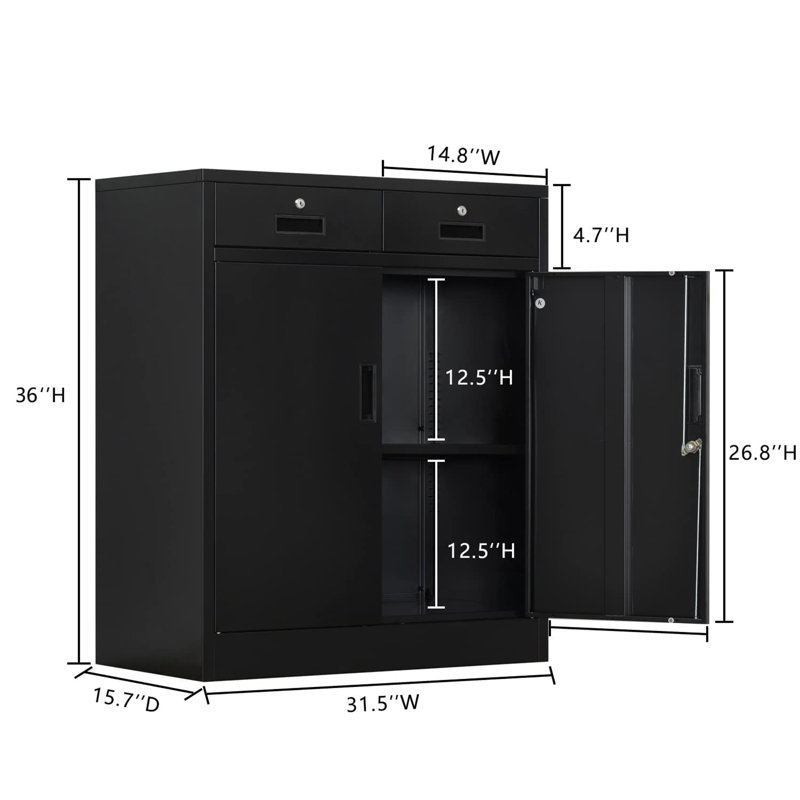 Single Storage Cabinet ( H x W x D), Black