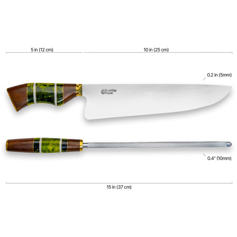 Brazilian Flame Chef Butcher 10-inch Stainless Steel Knife with