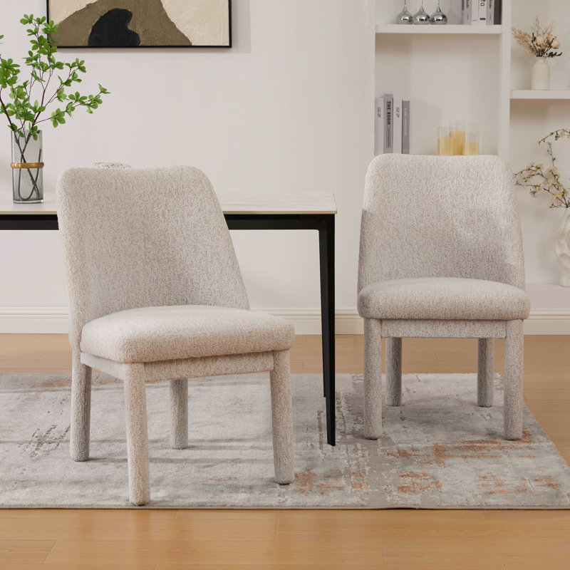 Chaise d'appoint rembourrée l 21,44 po (ensemble de 2), Beige