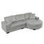 Canapé-lit en L en velours côtelé gris, rembourré avec style, assise et dossier confortables, structure en bois franc robuste, méridienne convertible, repose-pieds en forme d'arc pour canapé modulaire gris doux au toucher, modulaire, haut-764221274