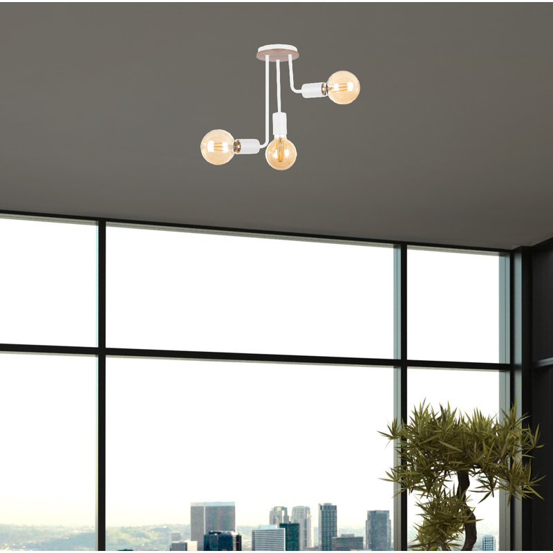 Ailani Flush Mount, White/Brown