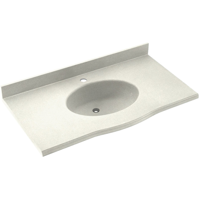 Plateau de meuble-lavabo simple 55 po Europa, Bisque
