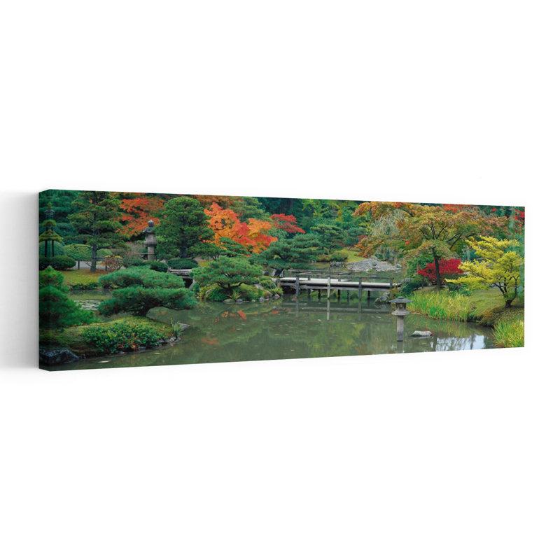«Plank Bridge», le jardin japonais, Seattle, Washington State, États-Unis, architecture abstraite, forêt, art mural