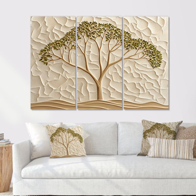 «Minimal Acacia Tree Landscape I», ensemble d'art mural d'acacia
