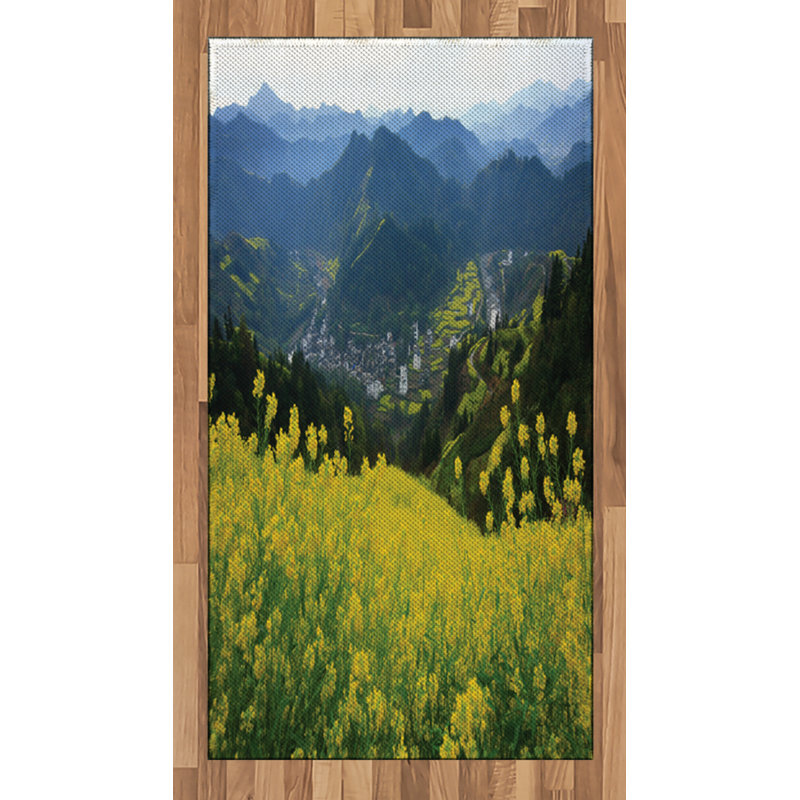 Flower Farm House High Density Long Fiber Poly Threads Decorative Area Rug Carpet, Rectangle 2'7" x 5'