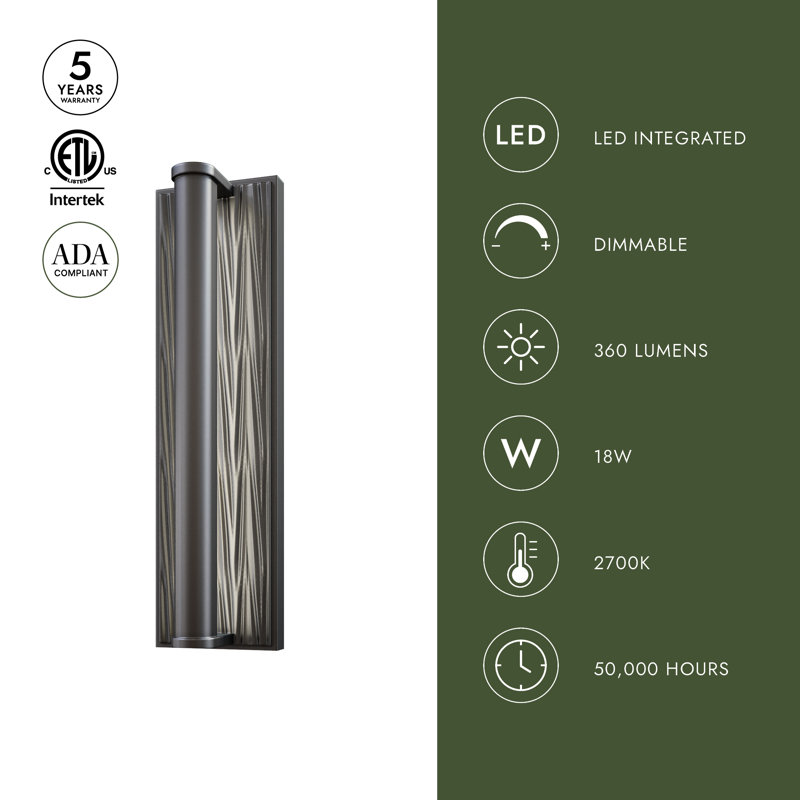 Kensington 1 - Light LED Bath Sconce, Urban Bronze