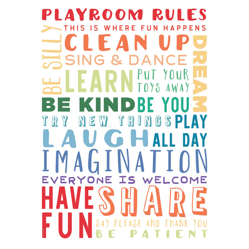 «Playroom Rules On Canvas» par Yass Naffas Designs, H 36 po x l 24 po x P 1,25 po