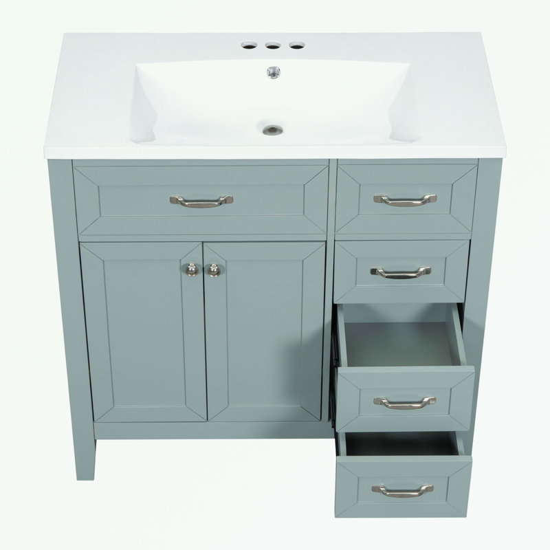 Rangement pour salle de bain Berdyne, Vert menthe, Argent