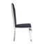 Ensemble de 2 chaises d'appoint en tissu cyren noir et acier inoxydable