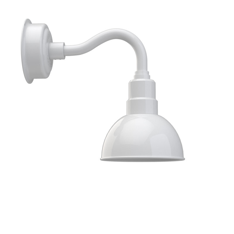 Luminaire de grange à del 1 lumière del Destinee, H 14,38 po x l 8 po x P 20 po, Blanc