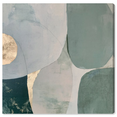 Toile imprimée « Fluidité turquoise », grand format, décoration murale par Art Remedy, montée sur châssis, 61 x 61 cm
