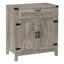 Buffet gris avec porte de grange et tiroir