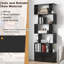 6-tier S-shaped Bookcase Storage Rack Bookshelf With Cabinet Anti-toppling Devices