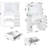 Modern Vanity With Mirror & , 3 Lighting Presentations, 4 Drawers, Copious Storage Area, White Dressing Table Charging Station, 2 Ports, Spacious Shelves