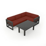 Avion Classic 5 Piece Sectional Set - Black - Cast Lagoon