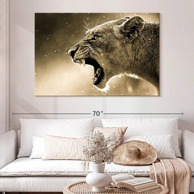 Brampt Enraged Lioness, 34" H x 51" W