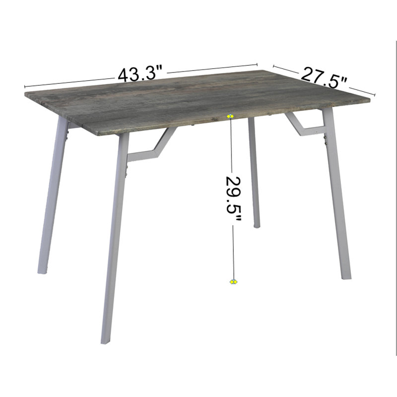Dining Table And Chair/Bench Set, Gray, 5 Pieces: Table, 4 Chairs