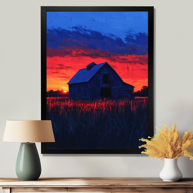 Dobrin - Farm Wall Decor, Noir, H 20 po x l 12 po, Reproduction encadrée sans passe-partout