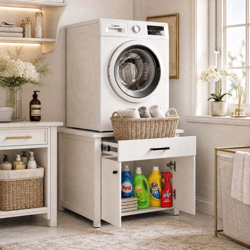 Lavabo sur pied avec tiroir et armoire l 28,3 po x P 28,3 po x H 22,8 po