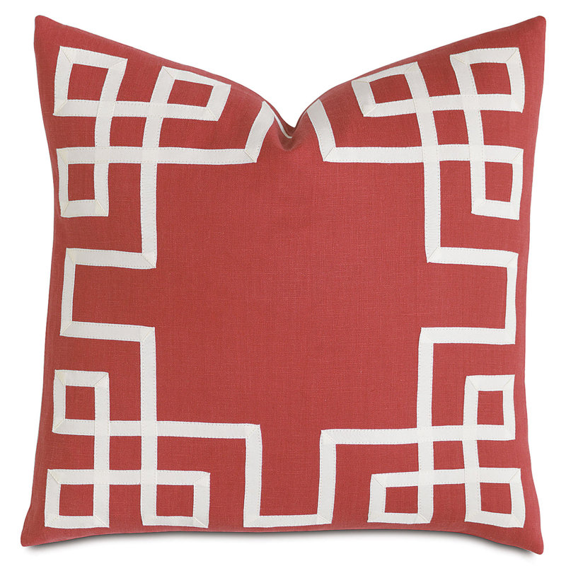 Gavin Square Pillow Cover & Insert, Breeze Scarlet