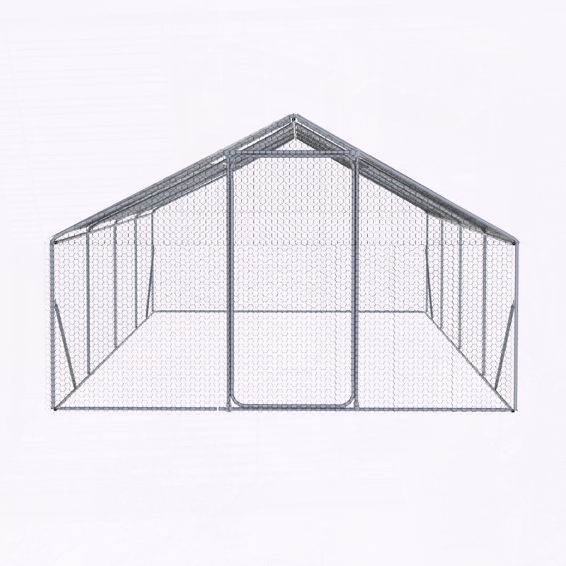 Grand poulailler en métal 26 x 10 x 6 pi pour une utilisation en extérieur à la ferme
