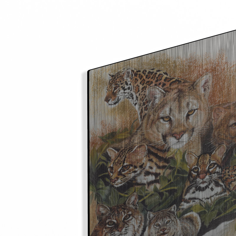 «Feline Rhapsody» par Barbara Keith sur métal, H 16 po x l 12 po