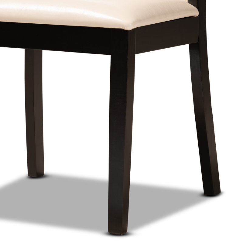 Bradgate 5-Pc Solid Wood Dining Set in Faux Leather Upholstered, 35.83'' H X 20.87'' W X 22.05'' D
