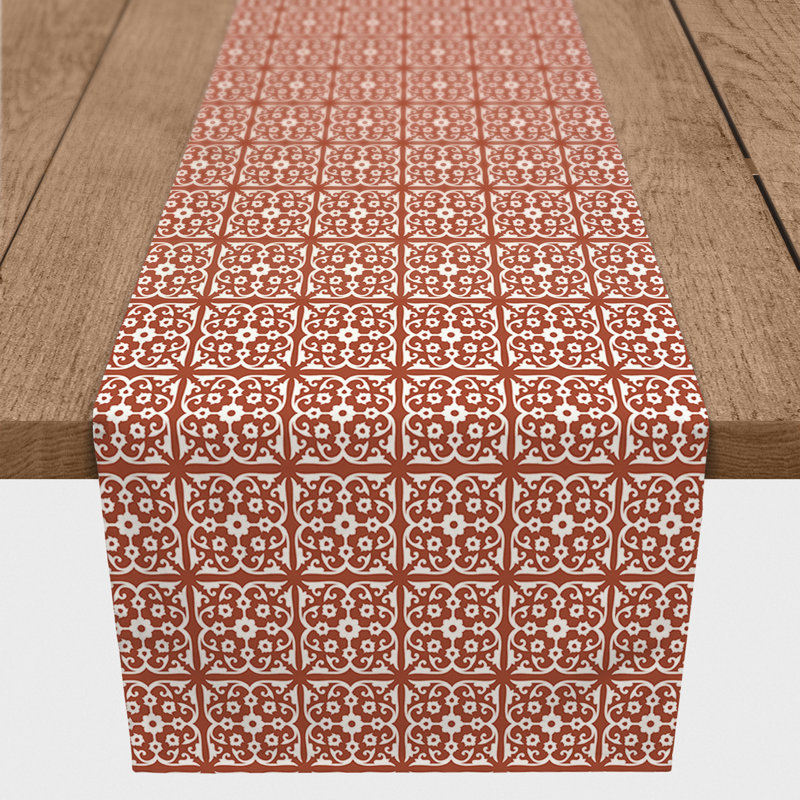 Calvon Rectangle Polyester Table Runner, 72" x 16", Brown