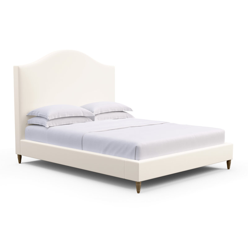 Montague Upholstered Standard Storage Bed, King, Box Weave Linen Oyster, Weathered
