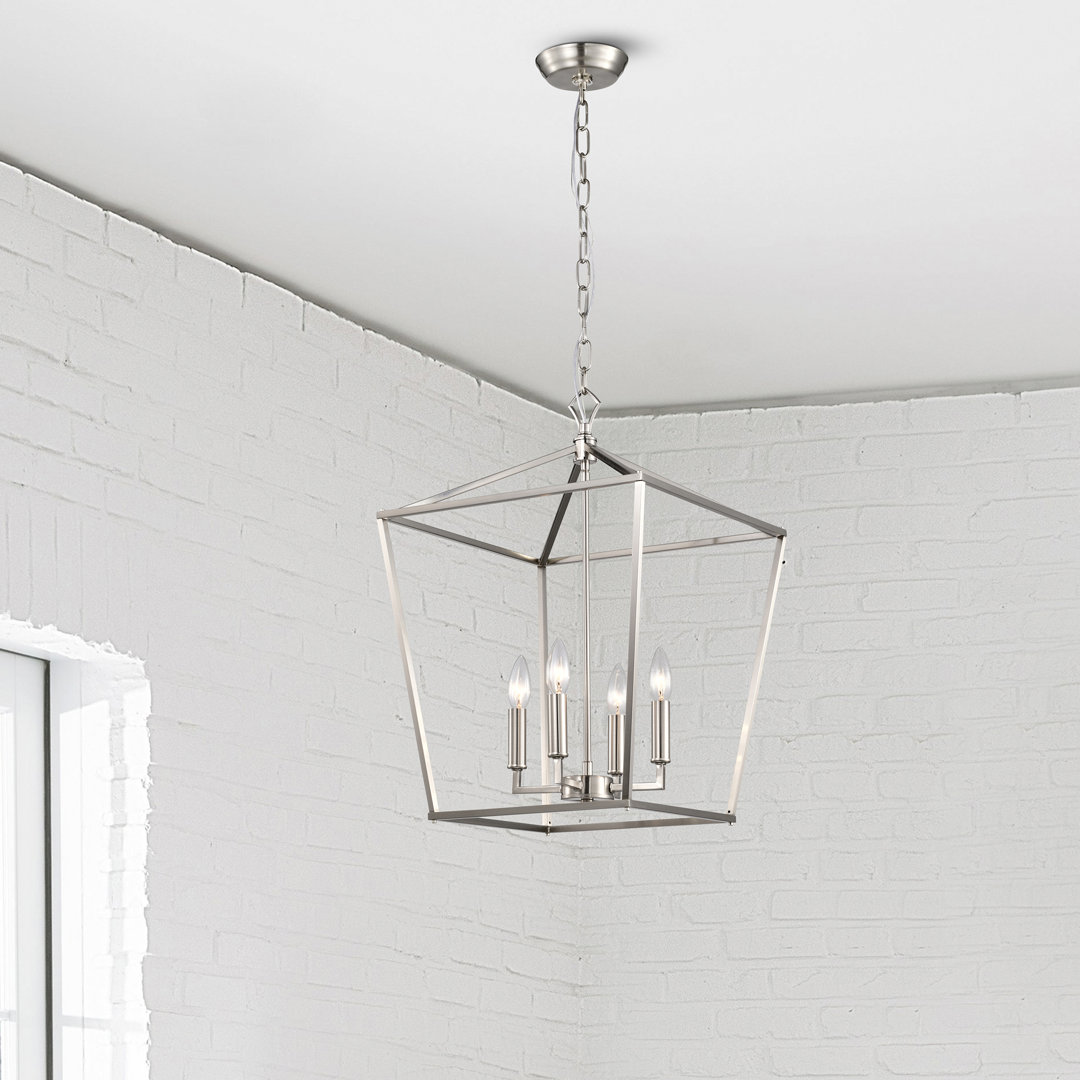 Aspen 4 - Light Dimmable Lantern Geometric Chandelier Laurel Foundry Modern Farmhouse® 