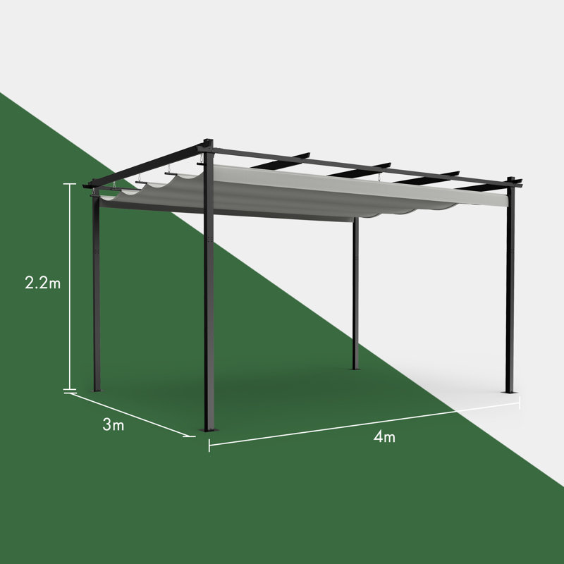 Pergola With Retractable Roof 4x3m
