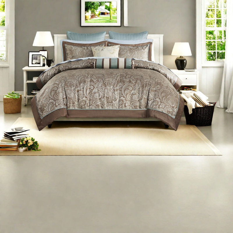 Elegant 12 Piece Bedding Sets, Polyester Cotton, Modern Style For Home