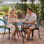 Ensemble bistro de patio, table en fonte d'aluminium et chaises avec trou pour parasol