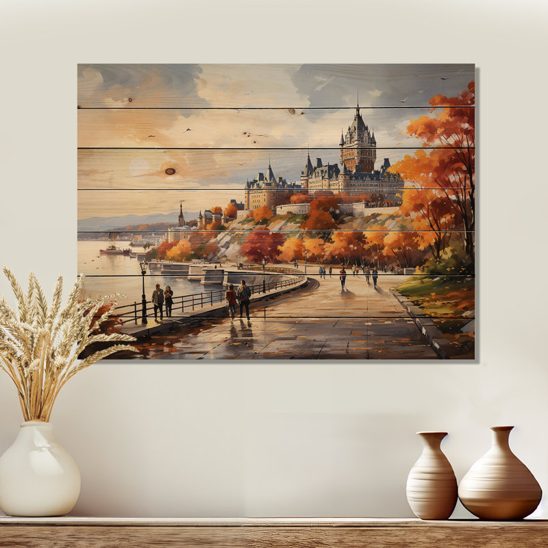 Ville de Québec II, impression sur bois, H 24 po x l 32 po x P 0,78 po