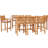 8 - Person Teak Wood Patio Dining Set with Rectangular Table , Cushions Included