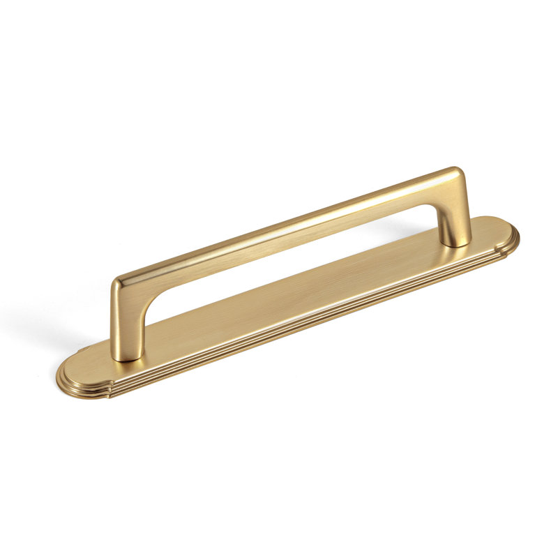 Poignée barre classique avec panneau arrière, 5", Bronze champagne