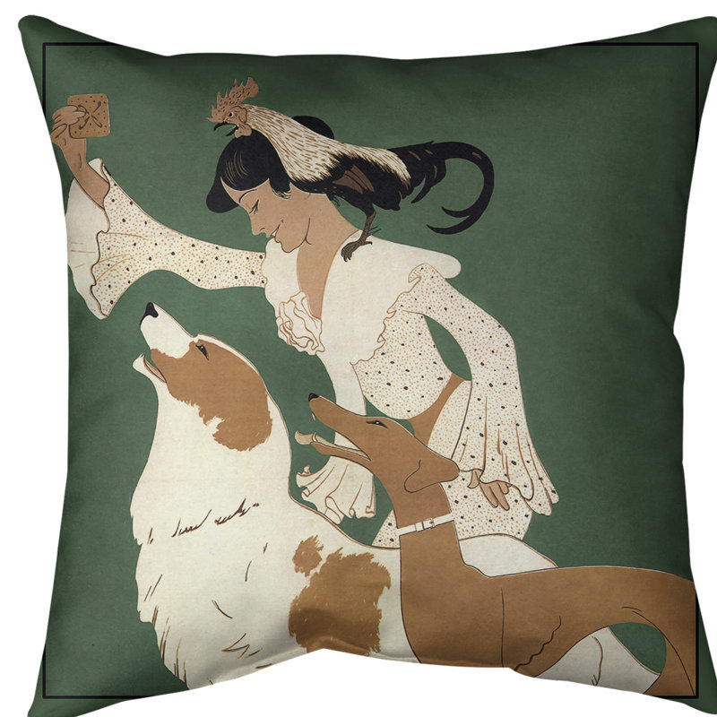 Coussin euro pour affiche dog biscuits, Bourre en polyester, Vert, Polyester sergé