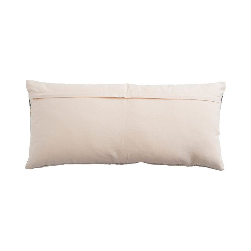 Coussin lombaire en mélange de laine tissé  avec fil métallique doré et rayures